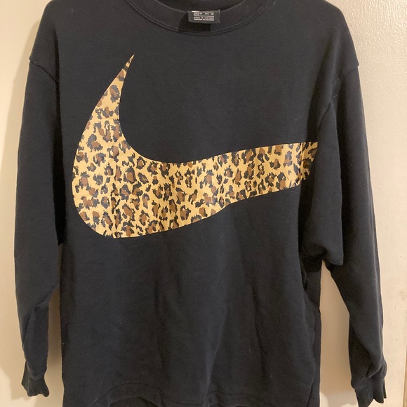 Nike Sweaters - Nike Leopard Print Swoosh Pullover XS